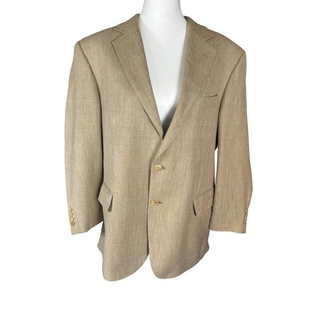 Burberry‎ Wool Blazer Tan Minimalist Old Money Classic Tailored Jacket Mens